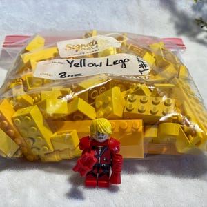 Yellow Legos 1/2 Lb Assorted Lego Bricks 8oz Lego Pieces Building Block Plastic Building Brick Classic Toy Lego & Compatible FREE Minifigure