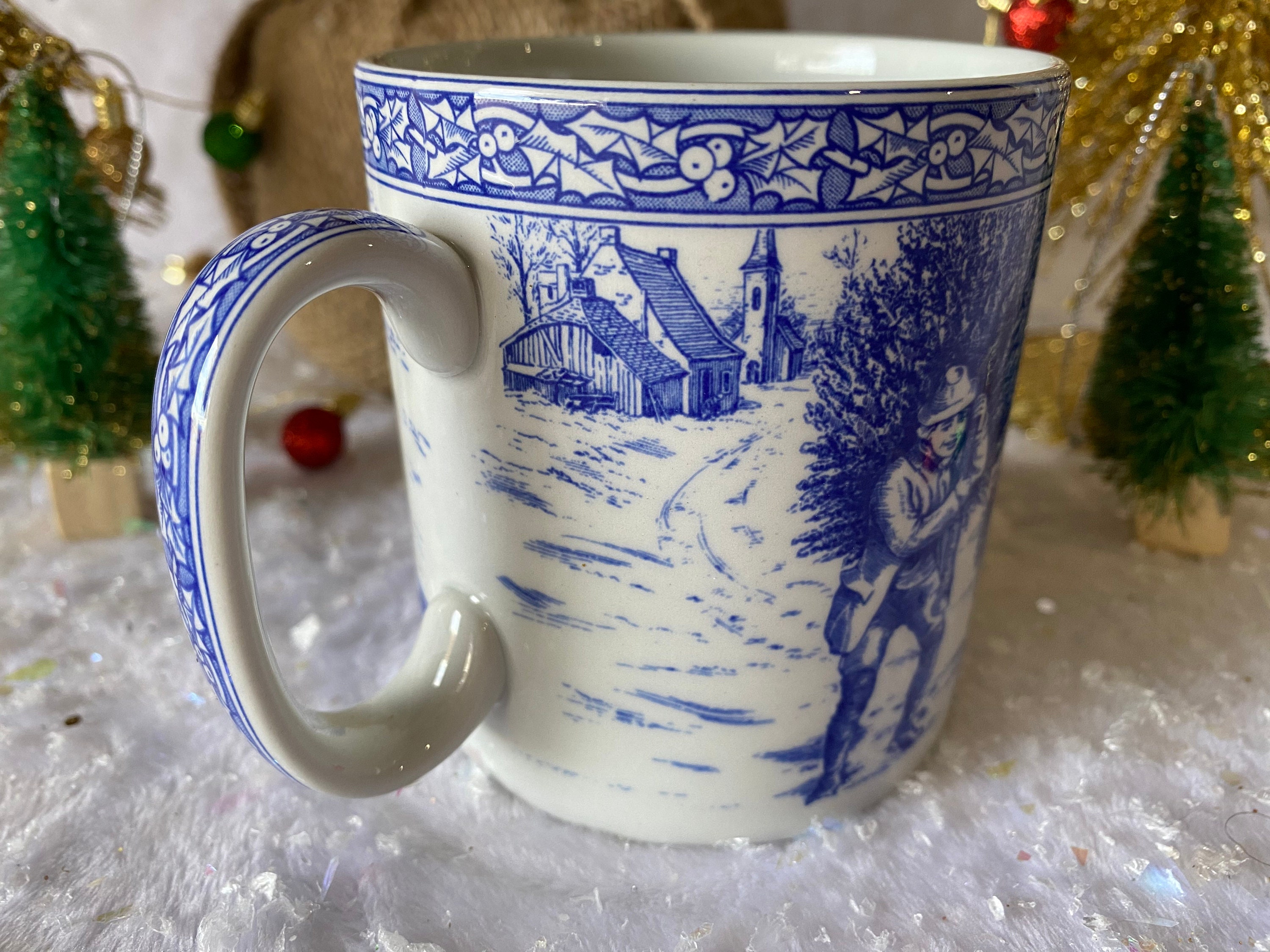 Vintage Spode Christmas Mug 1 Blue Room Collection, Blue Cocoa Mug