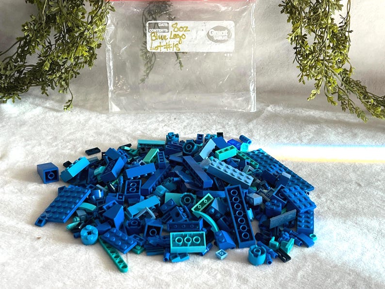 Blue Legos 1/2 Lb Assorted Lego Bricks 8oz Building Block Pieces ...