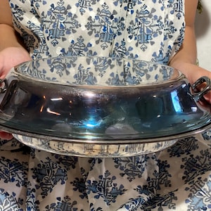 Vintage Silver Plate Lidded Serving Dish Gorham Silverplate Serving Bowl Oval Metal Serving Dish Vintage Serveware Elegant Metalware Gift