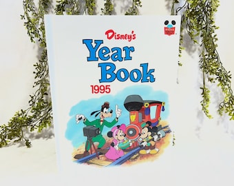 1995 Vintage Disney Year Book Mickey Mouse History Book Lion King Snow White Aladdin Fun Homeschool Book Kid Science Books