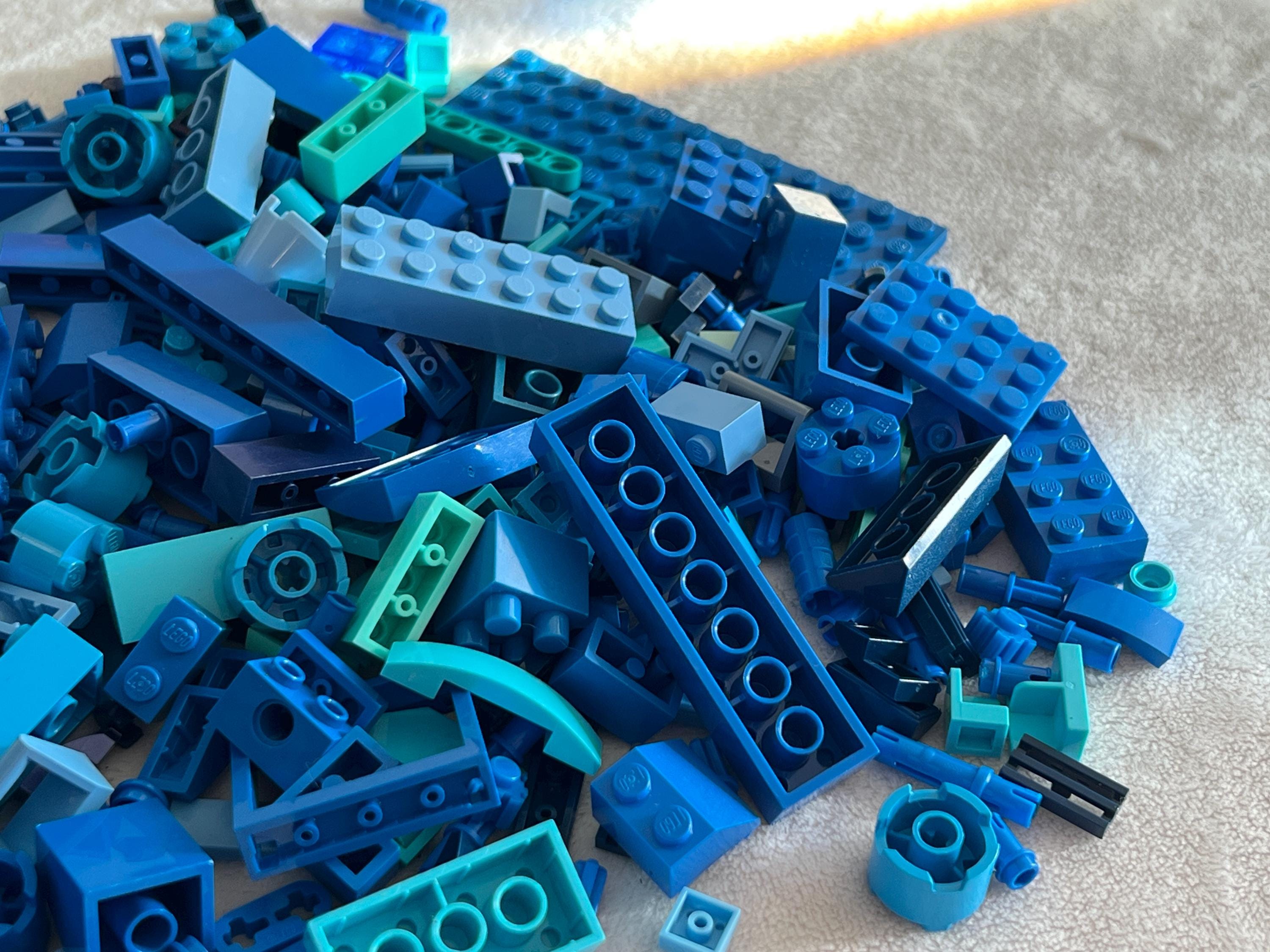 Blue Legos 1/2 Lb Assorted Lego & Compatible Bricks 8oz Building Block ...