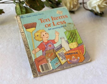 Vintage 1985, eerste editie Little Golden Book, tien items of minder geïllustreerd telboek voor kinderen kerstcadeau voor kind dochter zoon E