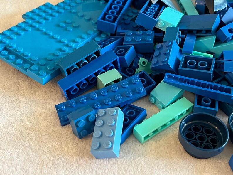 Blue Legos 1/2 Lb Assorted Lego Bricks 8oz Building Block Pieces ...