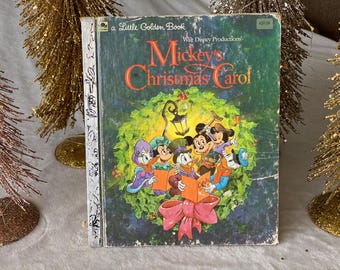 1983 Vintage Little Golden Book Mickey's Christmas Carol Vintage Walt Disney Children's Book Classic Book Vintage Christmas Gift for Child