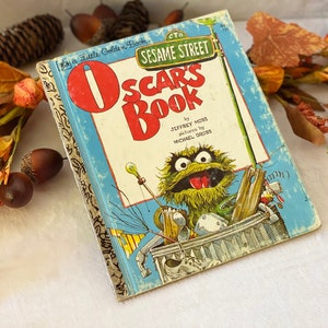 Vintage 1975 Little Golden Book Oscar&#39;s Book Sesame Street Illustrated Childrens Book, Vintage Christmas Gift for Child - E