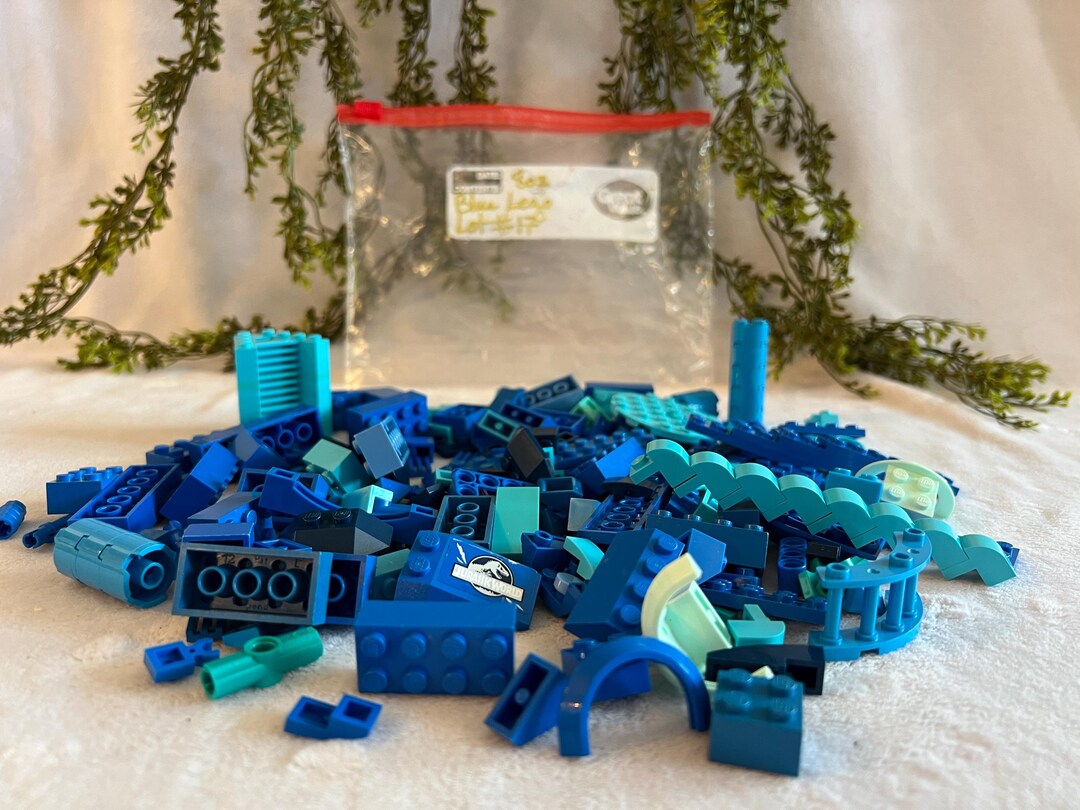 Blue Legos 1/2 Lb Assorted Lego & Compatible Bricks 8oz Building Block ...