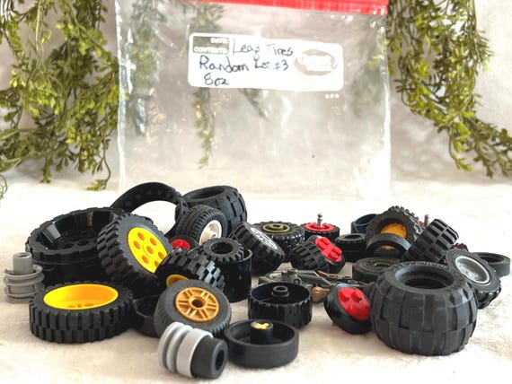 Lego Tires and Rims 1/2 Lb Assorted Vehicle Accessories 8oz Lego & Compatible Pieces
