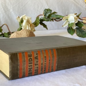 Vintage 1947 Inside USA Buch von John Gunther Harper & Brothers Farbige Landkarte Klappkarte Kalifornien New York New England, Weihnachtsgeschenk