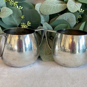 Vintage Silver Plate Sugar and Creamer Set Empire Crafts Silverplated Creamer Sugar Bowl with Handles Vintage Christmas Gift for Tea Lover