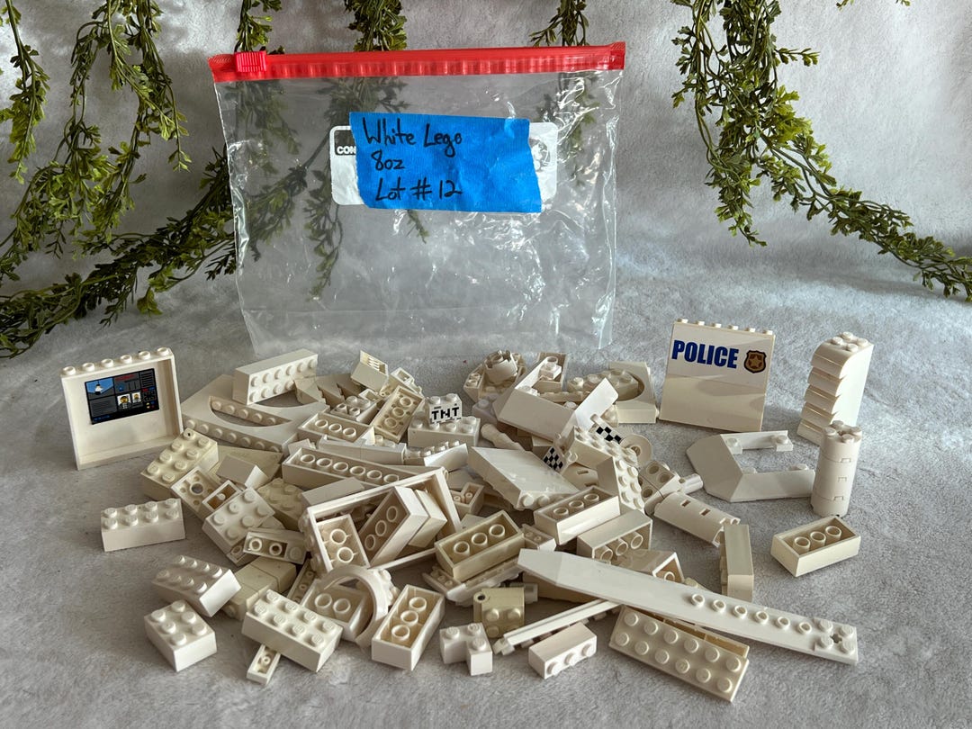White Legos 1/2 Lb Assorted Lego & Compatible Bricks 8oz Building Block ...