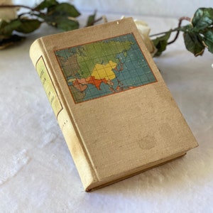 Vintage 1939 Inside Asia Buch von John Gunther Harper & Brothers Farbige Karte Japan Singapur Siam Indien China Iran Israel, Weihnachtsgeschenk