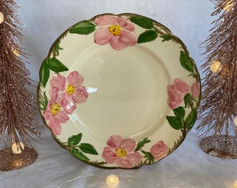 Vintage 1950er Wüstenrose Salatteller 8 "Franziskaner Hand Dekoriert China Vintage Dessert Teller Urlaub Tisch Vintage Weihnachtsgeschenk für Sie