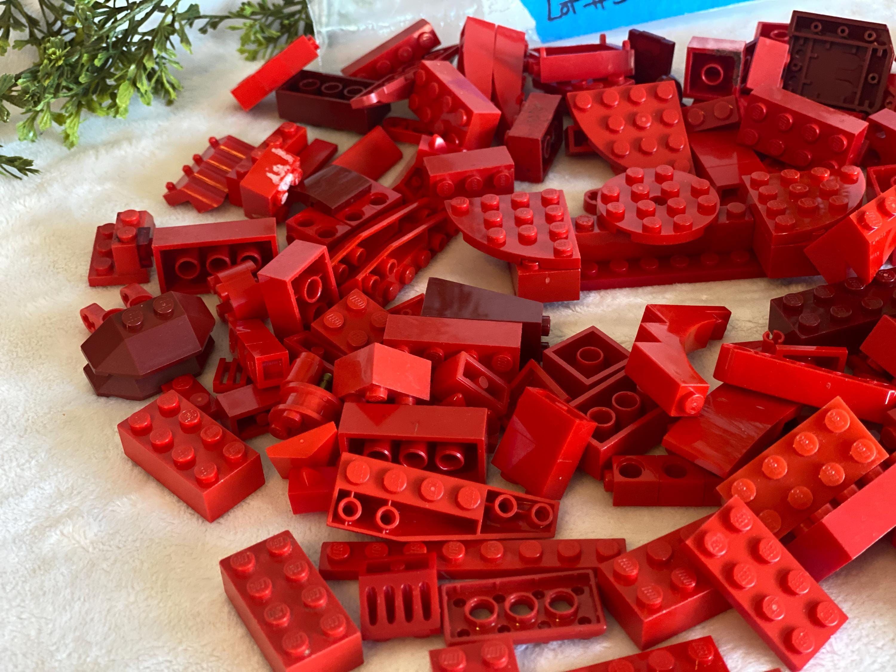Red Legos 1/2 Lb Assorted Lego & Compatible Bricks 8oz Lego Pieces ...