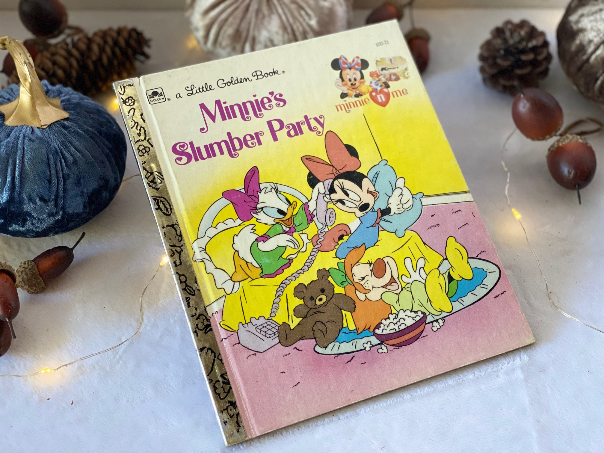 Vintage 1991 Little Golden Book Minnie N Me Minnie's Slumber Party