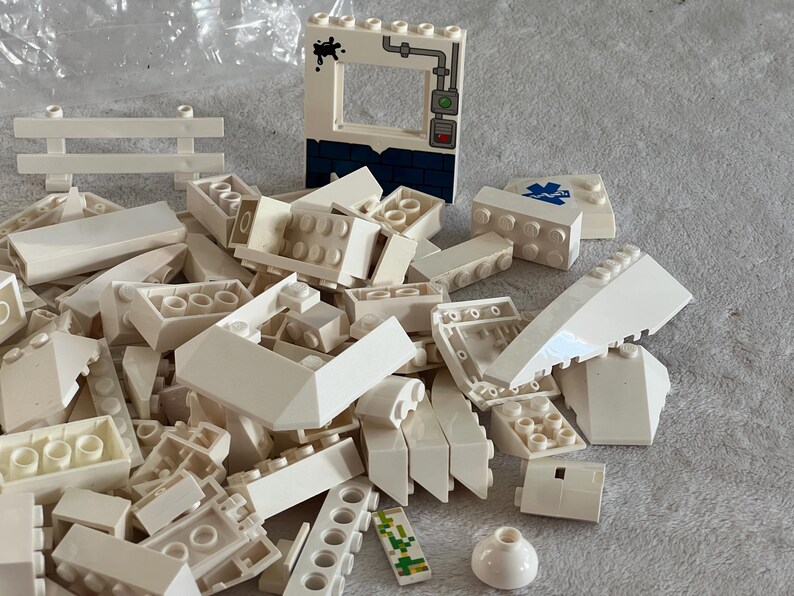 White Legos 1/2 Lb Assorted Lego & Compatible Bricks 8oz Building Block ...