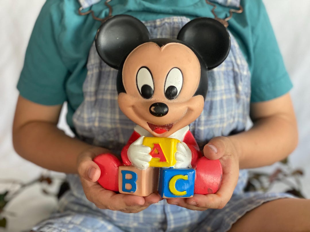 Juguete de baño vintage de Mickey Mouse de Disney de 1986 con