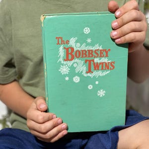 1950 Bobbsey Twins Merry Days Indoors & Out Childrens Adventure Laura Lee Hope Blue Snowflake Hardcover Book Vintage Kids Book Homeschool
