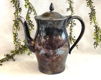Vintage WM Roger Silverplate Teapot with Hinged Pineapple Lid Paul Revere Reproduction Coffee Pot Vintage Tea Party