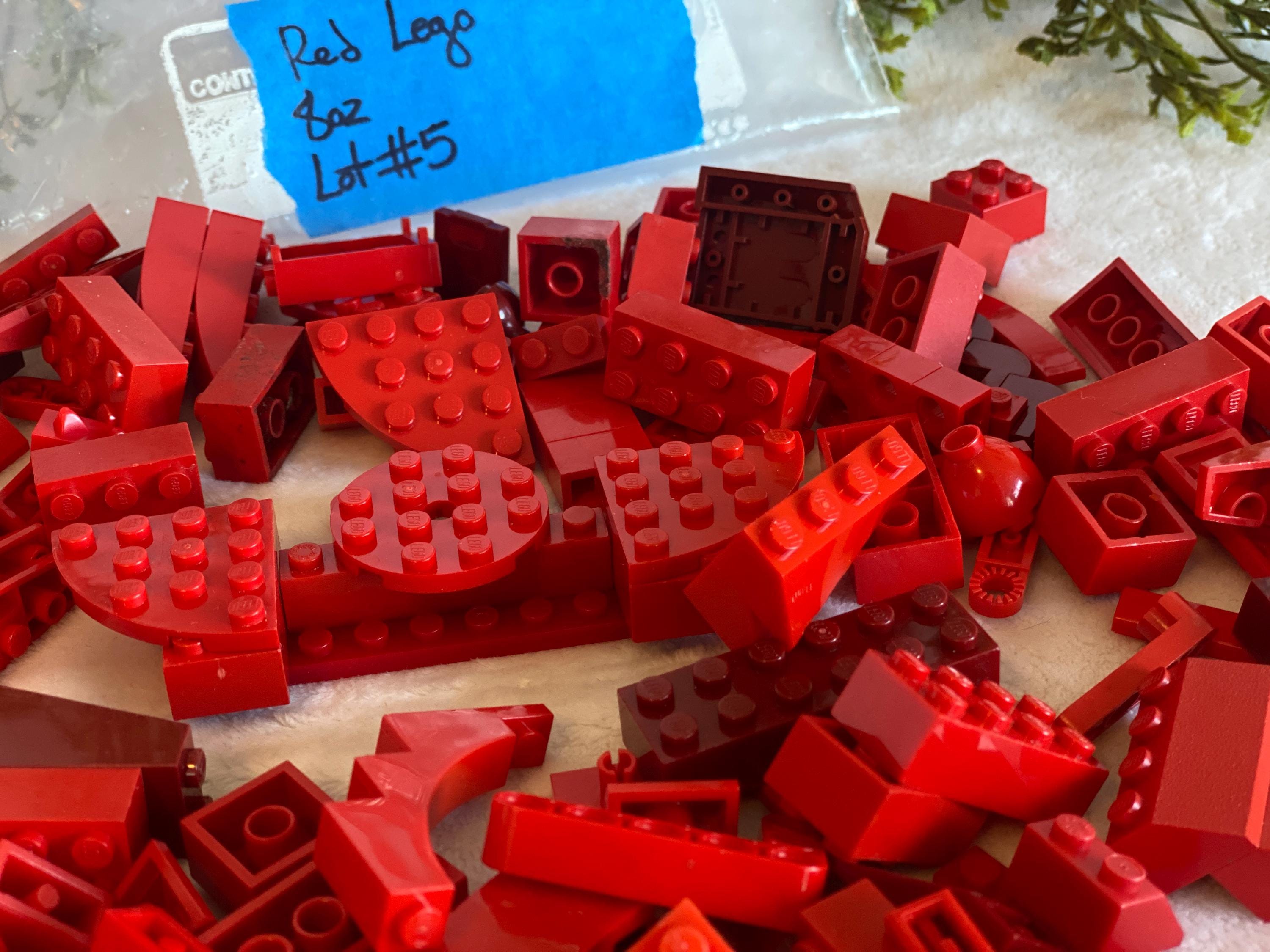 Red Legos 1/2 Lb Assorted Lego & Compatible Bricks 8oz Lego Pieces ...