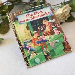 Vintage 1993 Little Golden Book The Elves and the Shoemaker Illustrated Children&#39;s Book Eric Suben, Christmas Gift for Kid Daughter Son - E