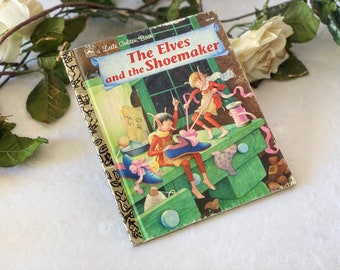 Vintage 1993 Little Golden Book The Elves and the Shoemaker Illustrated Children's Book Eric Suben, Christmas Gift for Kid Daughter Son