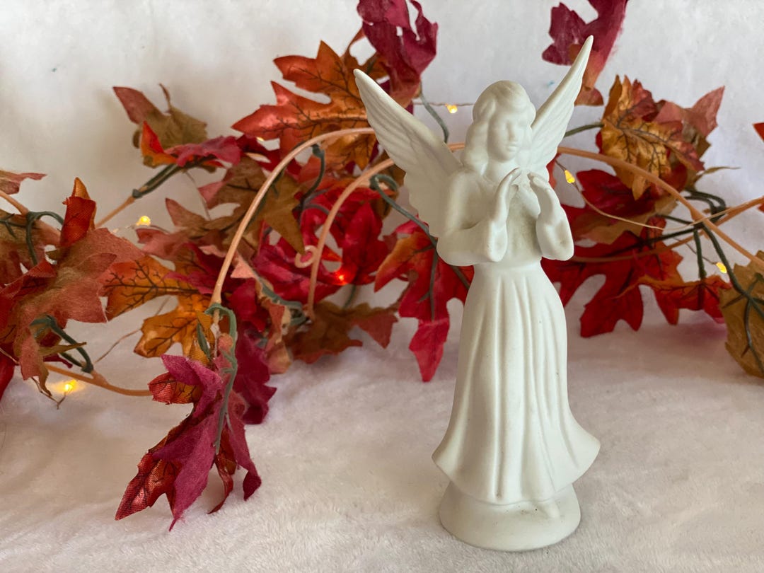Vintage Dresden Angel Figurine Singing White Matte Finish Made in ...