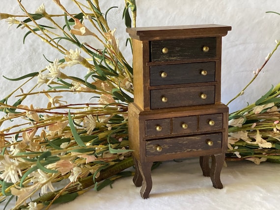 Vintage Dollhouse Wooden Dresser for Bedroom Chest of Drawers 1:12 Gift for  Daughter Child Dollhouse Collector Christmas Stocking Stuffer - Etsy Israel