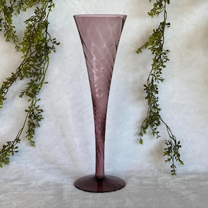 Vintage Purple Amethyst Champagne Flute Hollow Stem Wine Glass Vintage Glass Wine Goblet Purple Glass Vintage Decor Vintage Christmas Gift