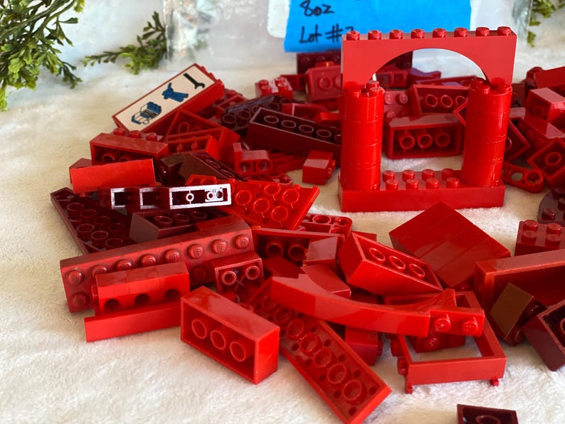 Red Legos 1/2 Lb Assorted Lego Bricks 8oz Lego Pieces Building Block ...