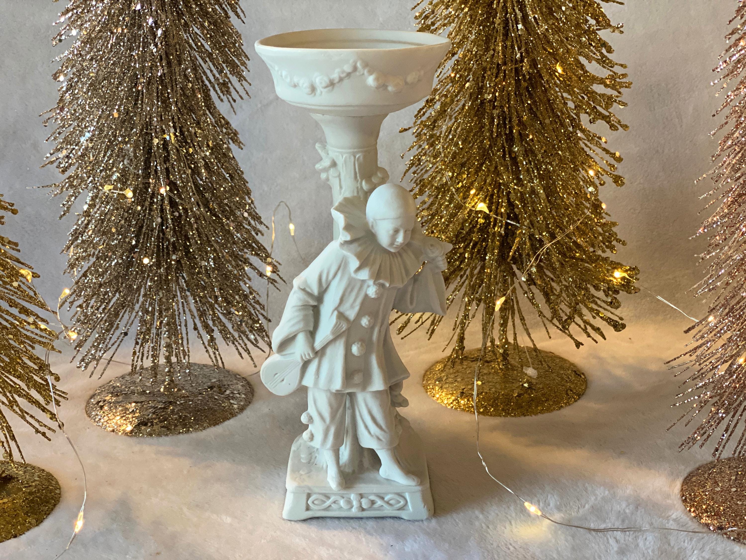 Vintage German Pedestal Candle Holder White Ceramic Candle Vintage German Pedestal Candle Holder White Ceramic Candle