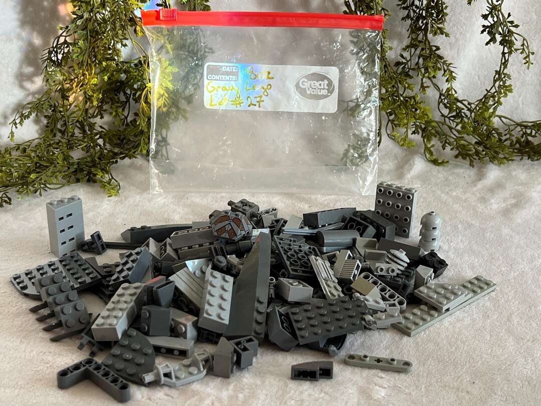 Gray Legos 1/2 Lb Assorted Lego & Compatible Bricks 8oz Building Block ...