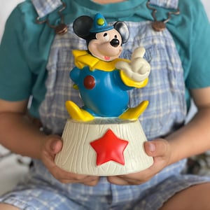 Vintage Disney Mickey Mouse Coin Bank Clown Mickey Piggy Bank Danara Coin Bank Walt Disney, Vintage Christmas Gift for Toy Collector