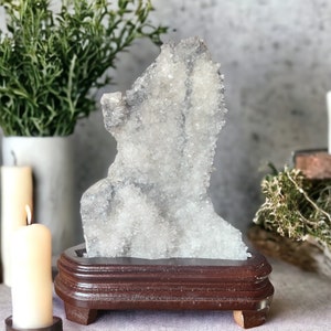 Large Chrysanthemum Quartz Cluster Blossoming Beauty Natural Gemstone Formation Exhibiting Delicate Petal-like Patterns Harmonious Energy