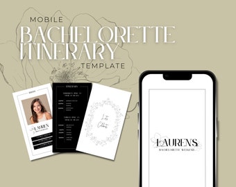 Bachelorette Itinerary Template, Bachelorette Itinerary, Mobile Bachelorette Itinerary, Itinerary Template, Wedding Template, Bachelorette