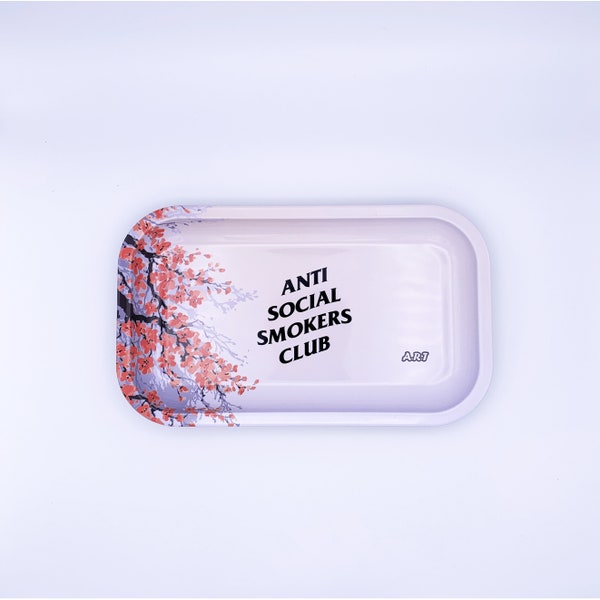 ASSC Deep Dish Rolling Tray "Anti Social Smoker Club"  10.5"x6.5"