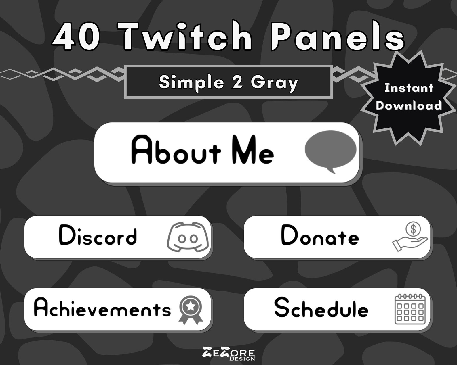 40 Simple Gray Twitch Panels Streamer Content Creator Gamer About Me ...