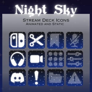 600+ Night Sky Stream Deck Animated and Static Icons | Streamer | Content Creator | Gamer | Pack | Glow