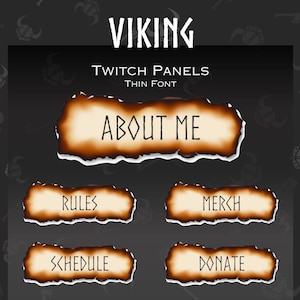 40 Viking/valheim Inspired Twitch Panels [thin Font] | Streamer ...