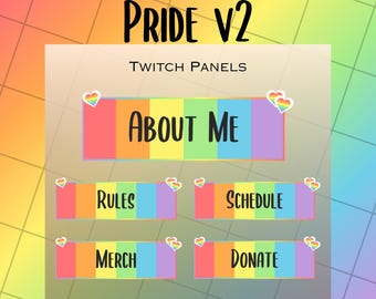 40 paneles de Twitch de Pride Pastel / Transmisor / Creador de contenido / Jugador / Acerca de mí / Paquete
