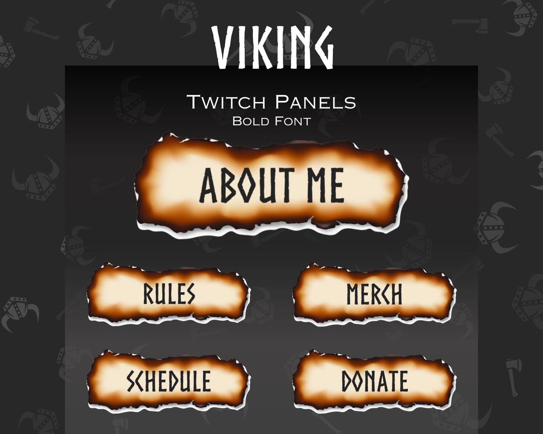 40 Viking/valheim Inspired Twitch Panels [bold Font] | Streamer ...
