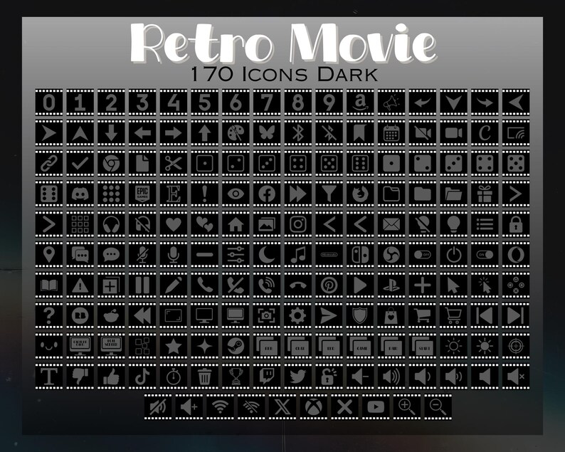 340 Retro Movie Stream Deck Icons | Streamer | Content Creator | Gamer ...