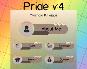 40 paneles de Twitch de Pride Pastel / Transmisor / Creador de contenido / Jugador / Acerca de mí / Pack / LGBTQIA / Arcoíris