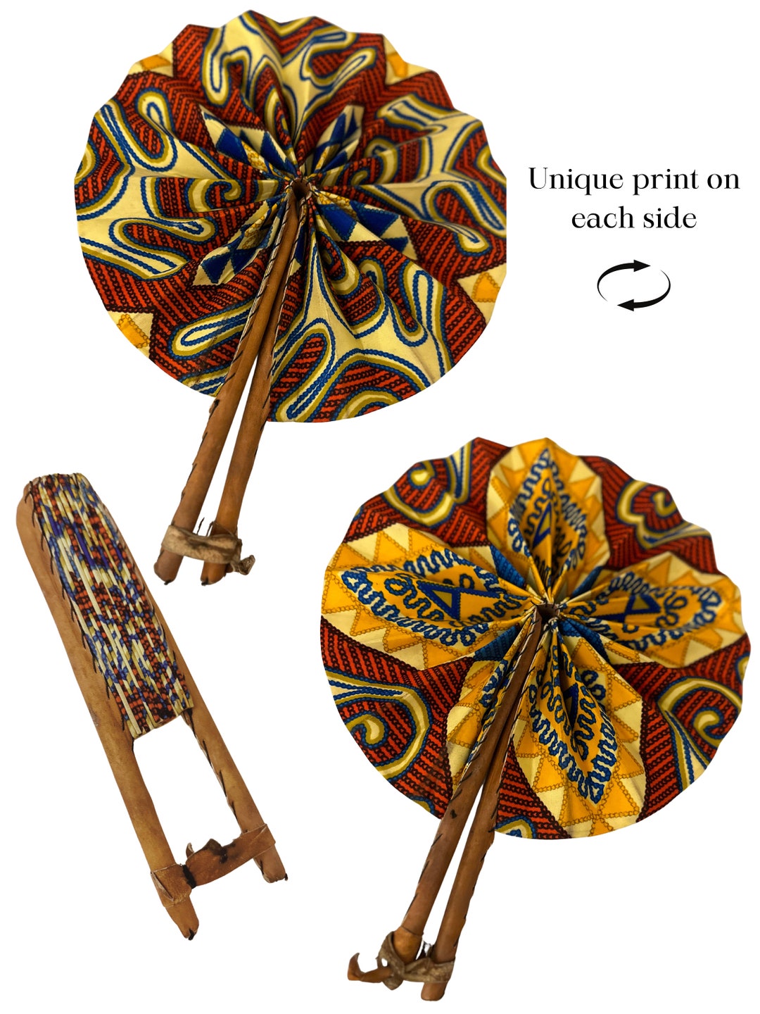 african-print-folding-hand-fan-african-print-fan-handmade-etsy