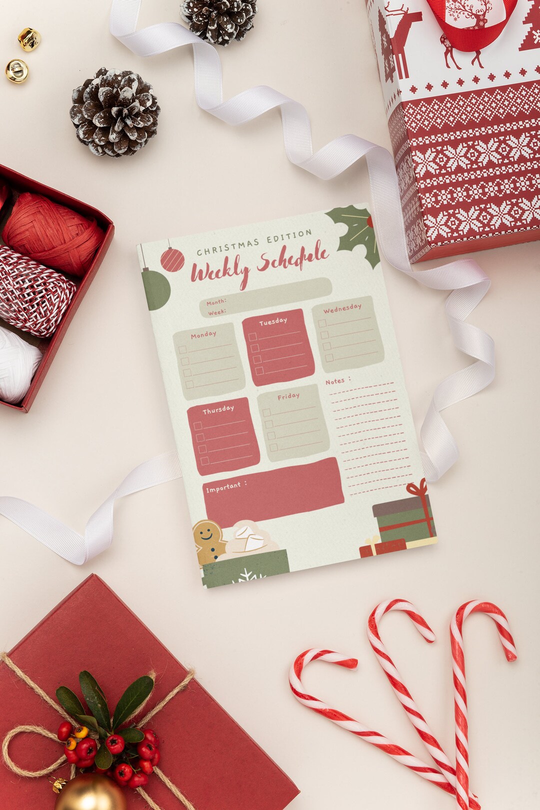 Weekly Task Planner Christmas Edition, Digital Download Planner ...