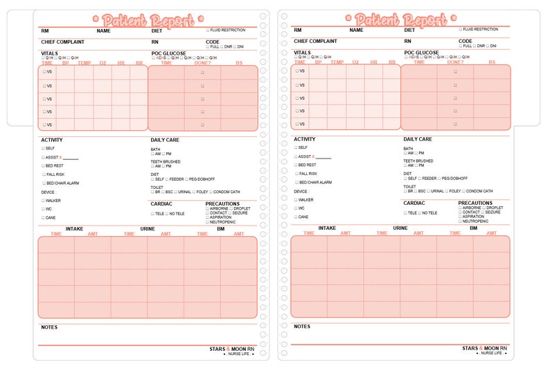 REUSABLE CNA Report Book for Patient Care Techs Certified Etsy