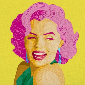 Marilyn Monroe afgedrukte tekening vector kunst