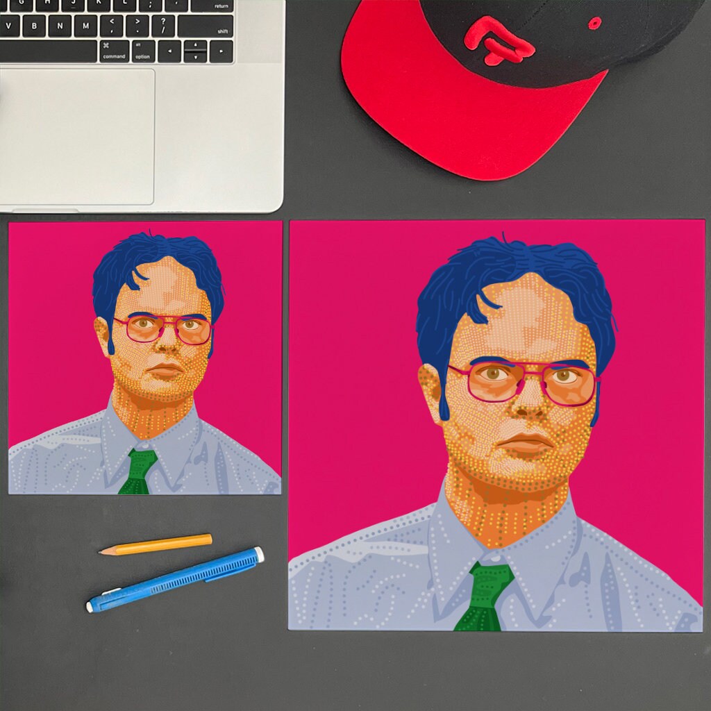 Dwight Vector Rainn Wilson as Dwight Schrute Printed Drawing Vector Art - Etsy