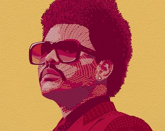 The Weeknd from After Hours printed drawing vector art
