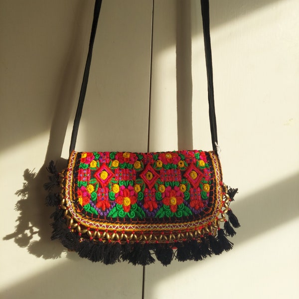 Embroidered sling bag, Hippie bag,Handmade patchwork bag, Women's boho bags Bohemian purse,Ethnic clutch bags,Sling bags, Shoulder bags